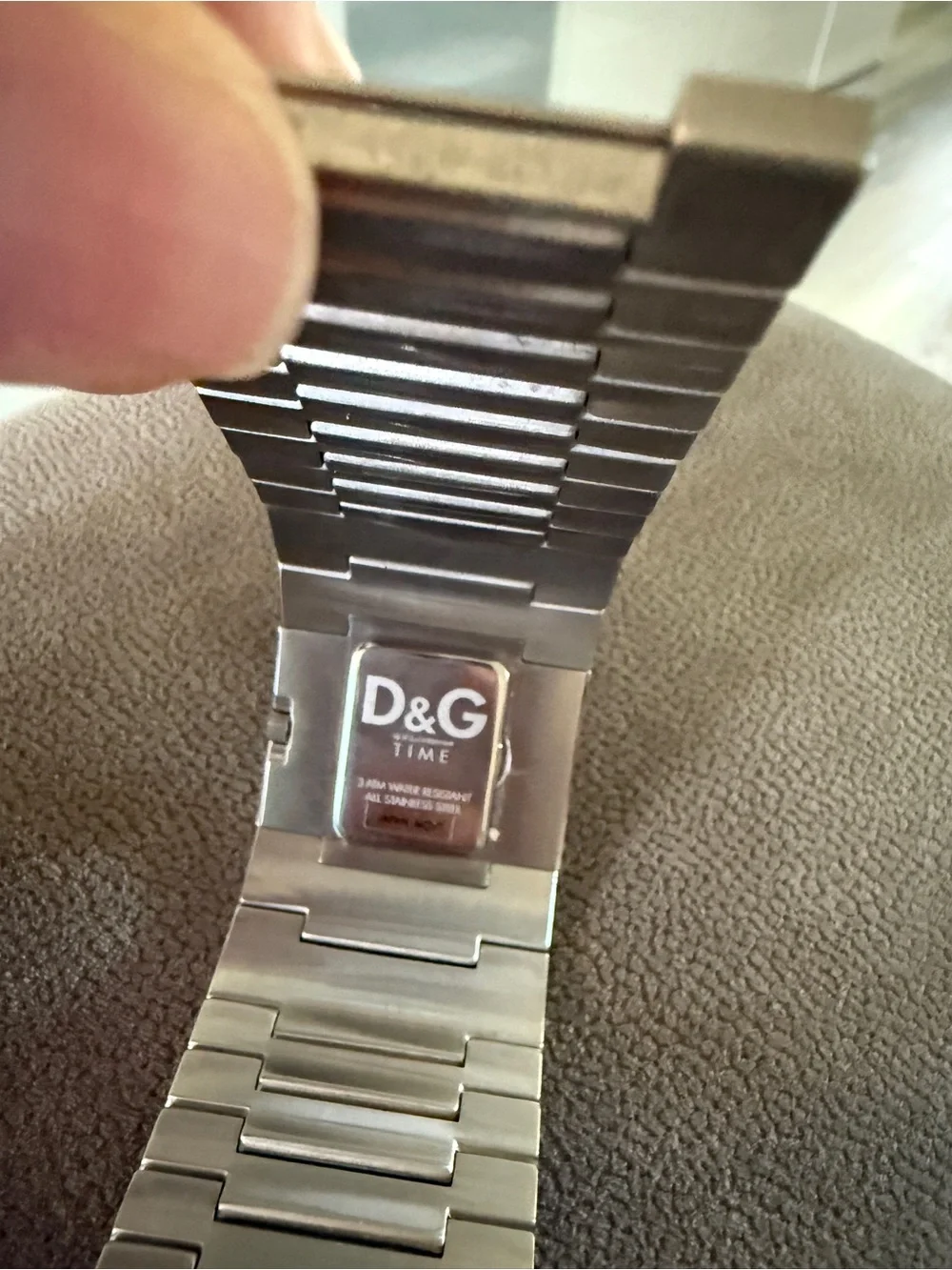 D&G Silver Crystal Pavé Bangle Watch with Black Dial